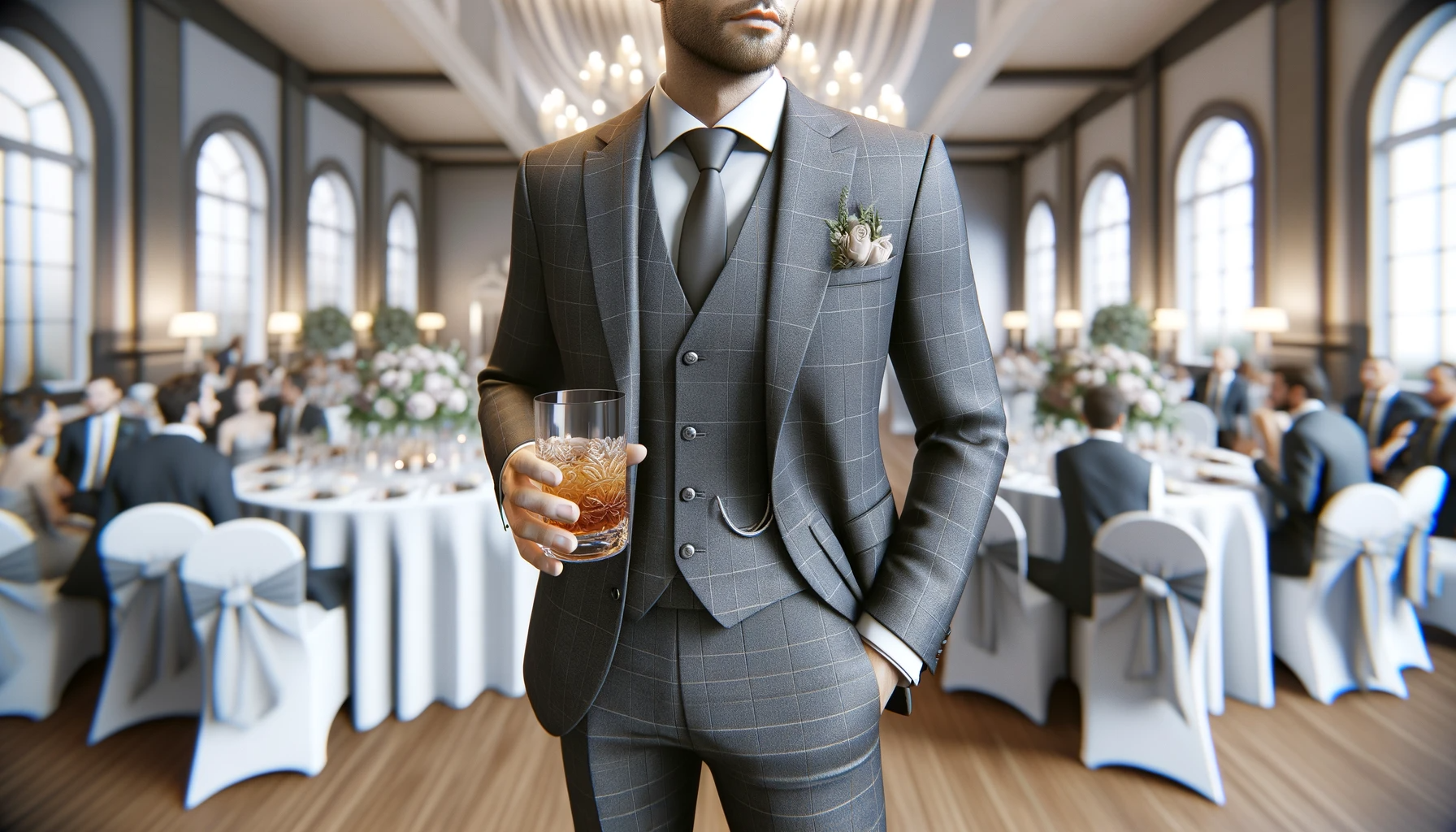 Midnight Blue Wedding Suits For Men Wool Office Wear - TheLocco